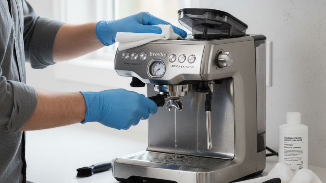 cleaning breville espresso machine